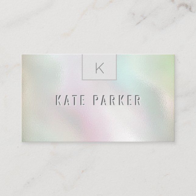 Minimalistiskt holografiskt monogram för professio visitkort (Framsida)