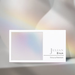 Minimalistiskt holografiskt vitt Aura-Affärskort Visitkort