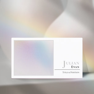 Minimalistiskt holografiskt vitt Aura-Affärskort Visitkort