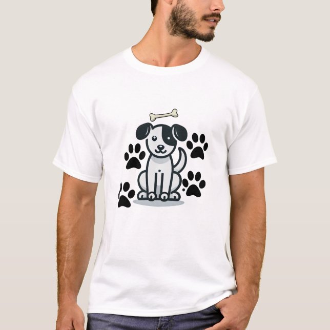 Minimalistiskt Hund design T Shirt (Framsida)