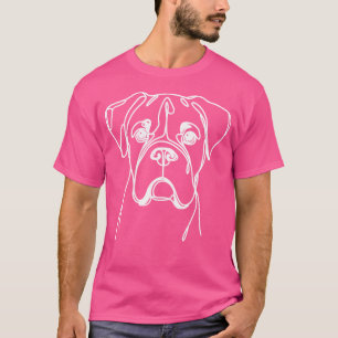 Minimalistiskt Hund Line Art Boxer Älskare T Shirt
