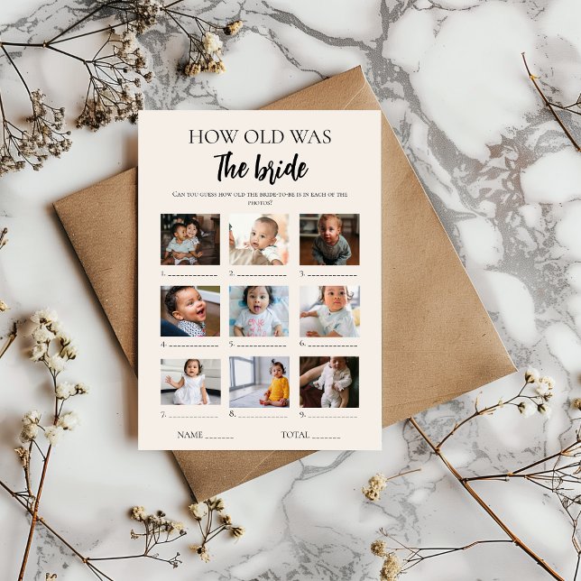 Minimalistiskt hur gammalt det var med Brid Möhipp Inbjudningar (Skapare uppladdad)