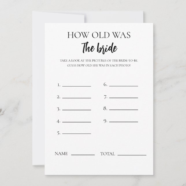 Minimalistiskt hur gammalt det var med Brid Möhipp Inbjudningar (Framsida)