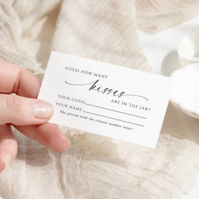 Minimalistiskt hur många Kisses Shower-spelkort Placeringskort (Skapare uppladdad)