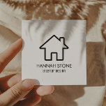 Minimalistiskt husstartkontur - enkelt grundläggan fyrkantigt visitkort<br><div class="desc">Det här är ett minimalistiskt heminramat enkelt grundläggande Affärskort!</div>
