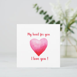 Minimalistiskt I kärlek, ett rött vattenfärgshjärt