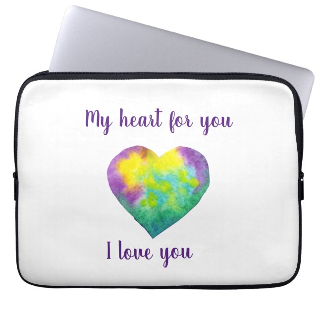 Minimalistiskt I kärlek, så rainbågar du vattenfär Laptop Fodral (Framsidan)