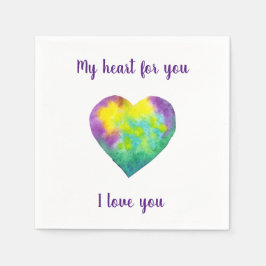 Minimalistiskt I kärlek, så rainbågar du vattenfär Pappersservett