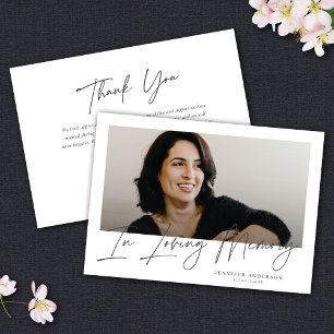 Minimalistiskt i Loving Memory Memorial Photo Card Inbjudningar