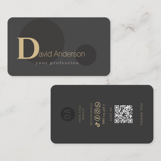 Minimalistiskt Illustration-Affärskort 3 Visitkort (Fram/baksida)