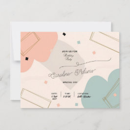 Minimalistiskt inbjudningskort efter Pastel Birthd