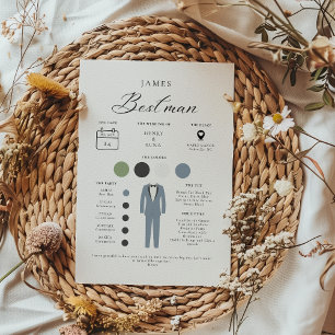Minimalistiskt Info Card för bästa man Bröllop Inbjudningar