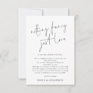 Minimalistiskt inget Finare just Kärlek Elopement Inbjudningar