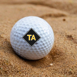 Minimalistiskt Initialer i Gult på svart