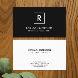 Minimalistiskt inledande på kvadrattum Ram i svart Visitkort