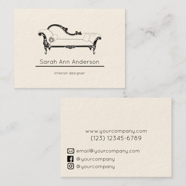 Minimalistiskt Insida-däck Visitkort (Fram/baksida)