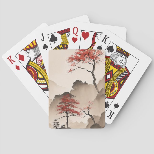 Minimalistiskt japanskt Kusten Casinokort (Baksidan)