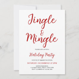 Minimalistiskt jingle och Mingle jul Party Inbjudningar