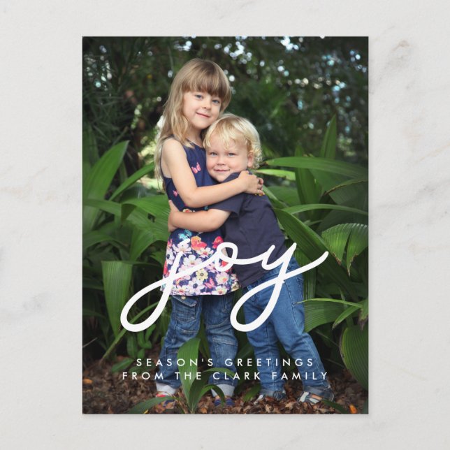 Minimalistiskt Joy Helgdag-foto Vykort (Framsida)