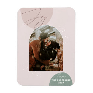 Minimalistiskt Joy Helgdag Photo Modern jul Magnet