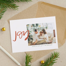 Minimalistiskt joy Photo Flat Helgdag Card