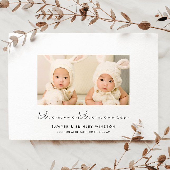 Minimalistiskt Ju fler merrier-twillingar, foto Meddelande (Skapare uppladdad)