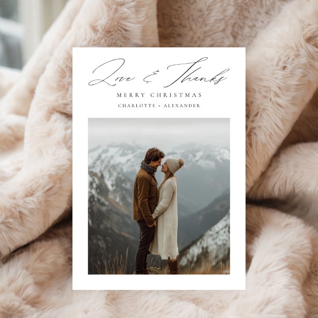 Minimalistiskt Jul-Kärlek och tack - ett foto Julkort (Skapare uppladdad)