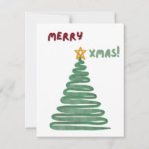 Minimalistiskt Julafton med modern vattenfärg