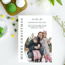 Minimalistiskt julfamiljens bibelverse-fotokort vykort