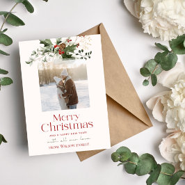 Minimalistiskt julfotkort för familjen julkort