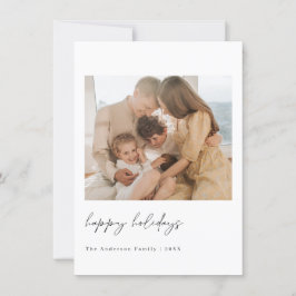 Minimalistiskt julfotkort för Helgdag Tack Kort