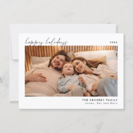 Minimalistiskt julfotkort för Helgdag Tack Kort