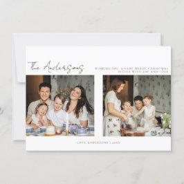 Minimalistiskt julfotkort för Helgdag Tack Kort