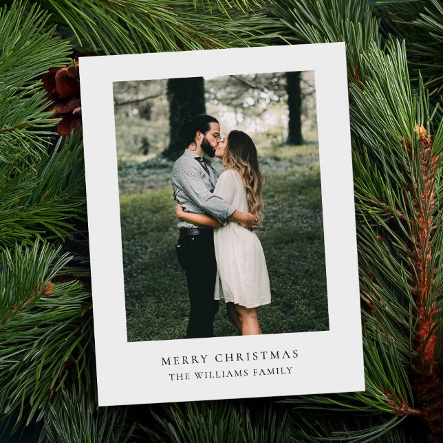 Minimalistiskt julfoto - enkelt Modern Familjefoto Helg Vykort (Skapare uppladdad)