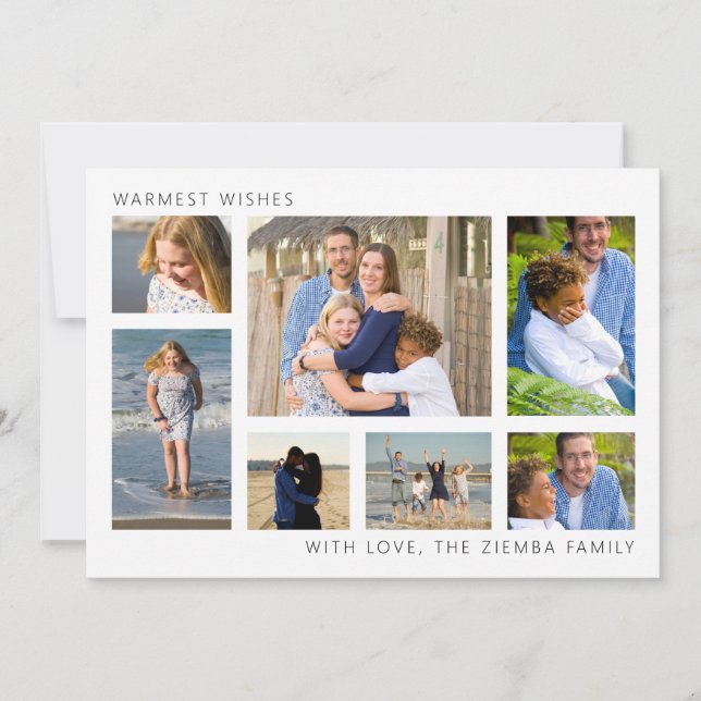 Minimalistiskt julfoto-samlingskort meddelande (Framsida)