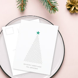 Minimalistiskt Julgran | Grönt Star Scandi Helg Vykort