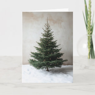 Minimalistiskt Julgran med Soft Ljus på Snö Inbjudan