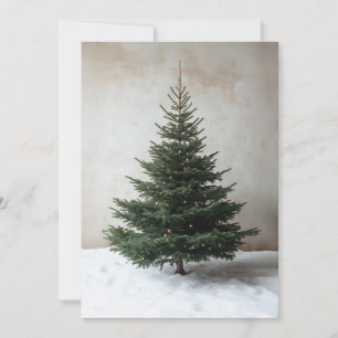 Minimalistiskt Julgran med Soft Ljus på Snö Inbjudningar