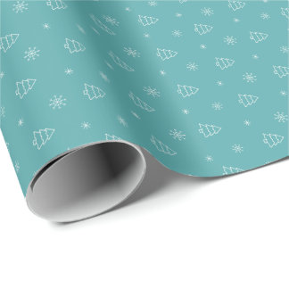 Minimalistiskt Julgran och snöflake Mönster Presentpapper