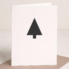 Minimalistiskt Julgran | Svartvitt enkelt Helgkort