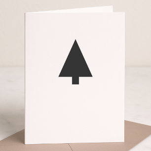 Minimalistiskt Julgran Svartvitt enkelt Helgkort