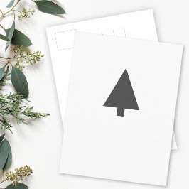 Minimalistiskt Julgran | Svartvitt enkelt Vykort