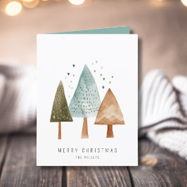 Minimalistiskt Julgranar God jul Helgkort