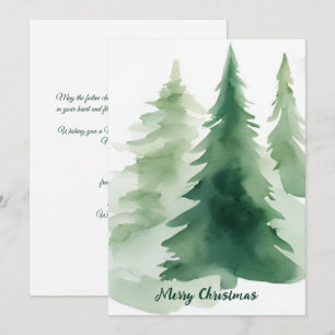 Minimalistiskt Julgranar Watercolor Corporate Julkort