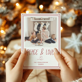 Minimalistiskt julkort för fred och Kärlek Inbjudningar