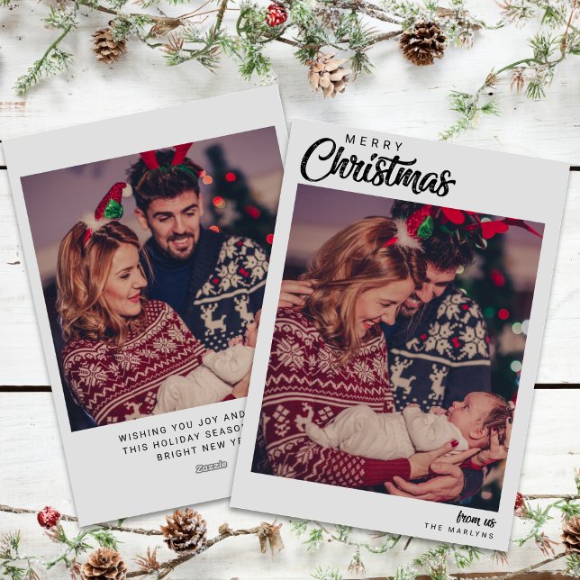 Minimalistiskt julkort med 2 foton-Helgdag (Skapare uppladdad)