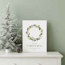 Minimalistiskt julkort med Greenery Wandey