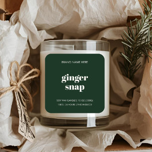 Minimalistiskt julljus Gingersnap Fyrkantigt Klistermärke