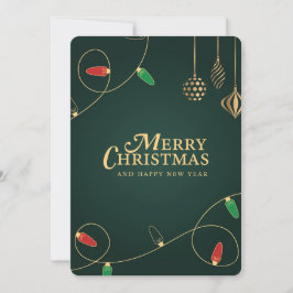 Minimalistiskt julprydnadsföremål i Ljus och Guld Julkort