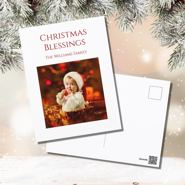 Minimalistiskt Julvälsignelsefoto Helg Vykort (Skapare uppladdad)